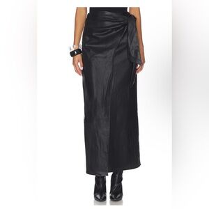 Chic Black Maxi Skirt with Wrap Detail